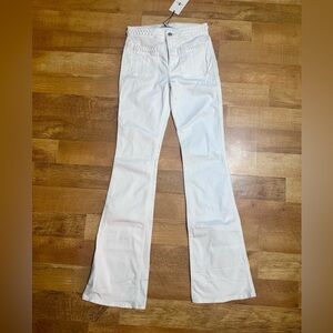 7 For All Mankind White Braided Detail Bootcut Jeans Size 27 NWT